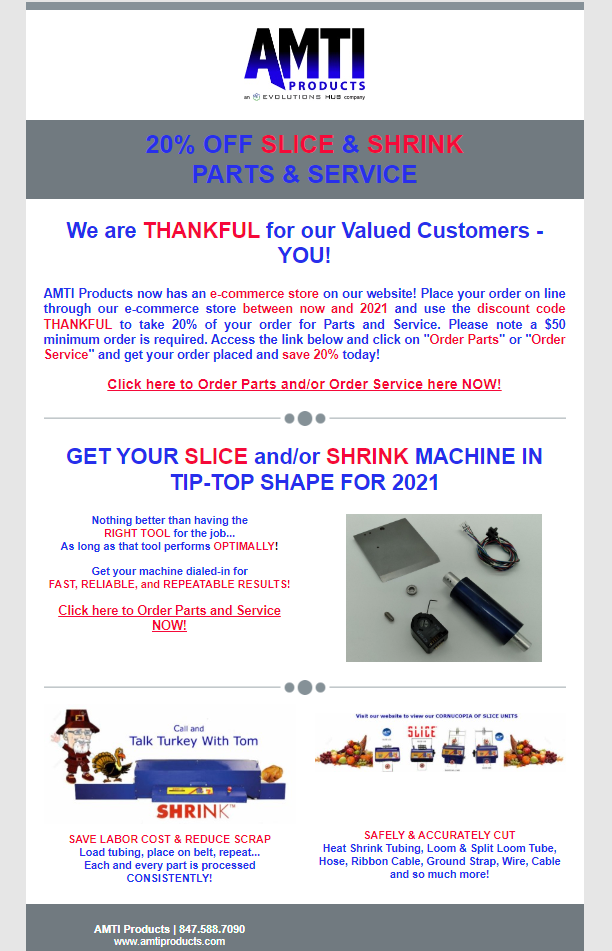 thankful for customers email blast